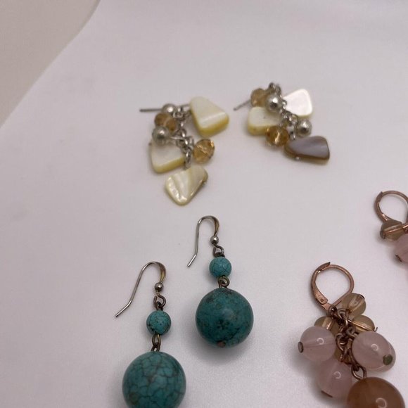 Lot Of 3 Costume Earrings Pierced Dangle Drop Some Bead / Beaded - Picture 9 of 9